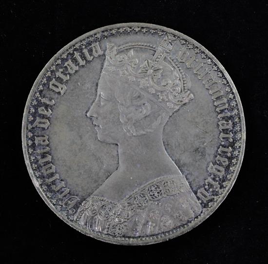 A Victoria Gothic silver crown, 1847 unidecimo,